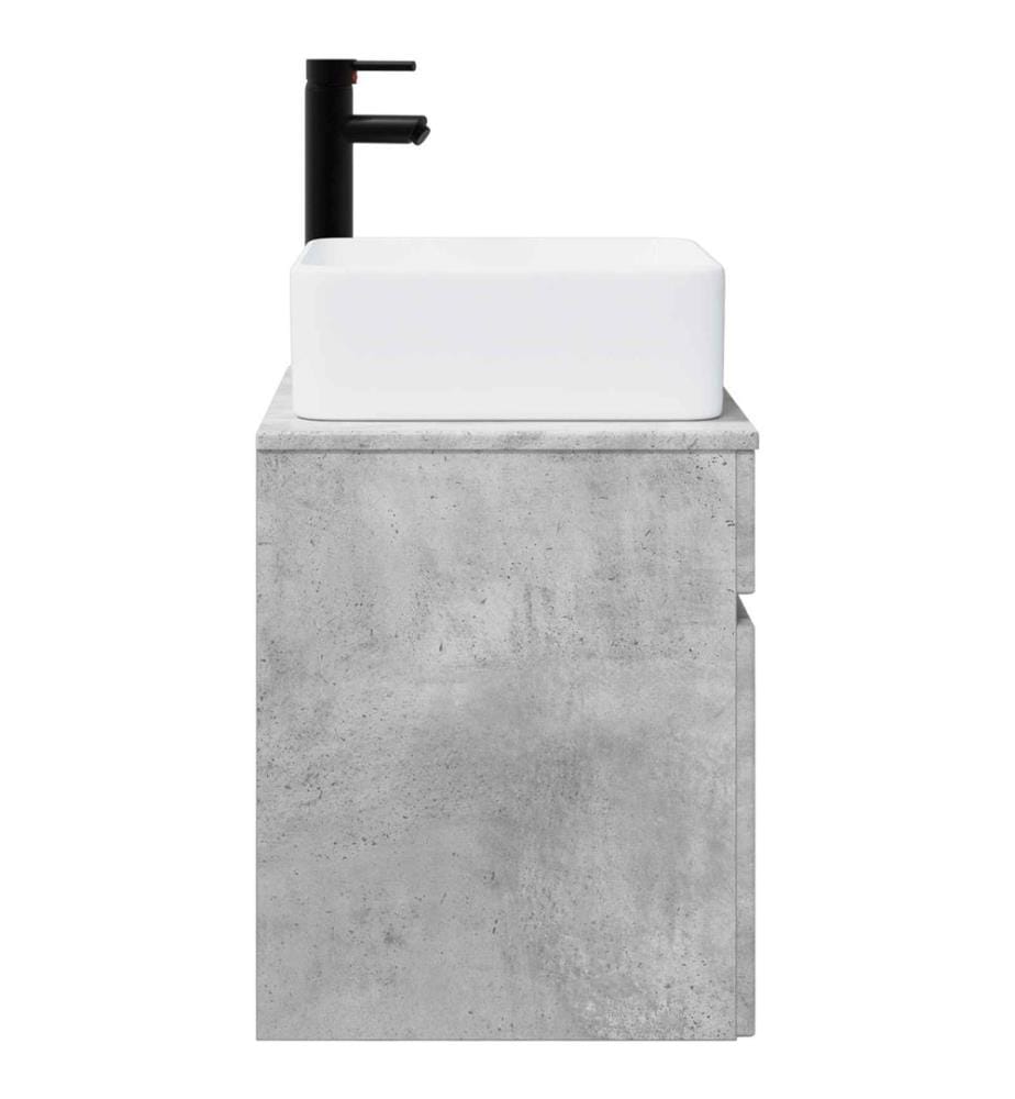 Meuble de lavabo mural Gris béton 49 x 41 x 63 cm