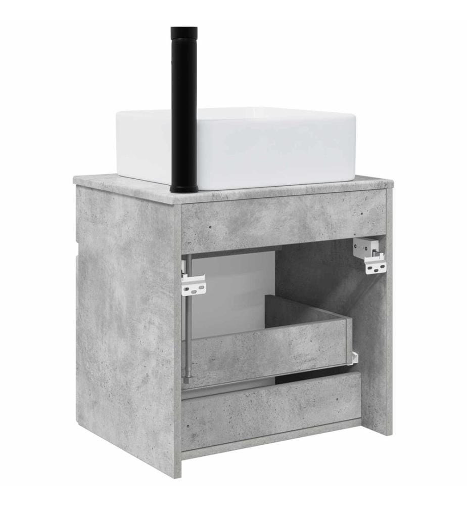 Meuble de lavabo mural Gris béton 49 x 41 x 63 cm