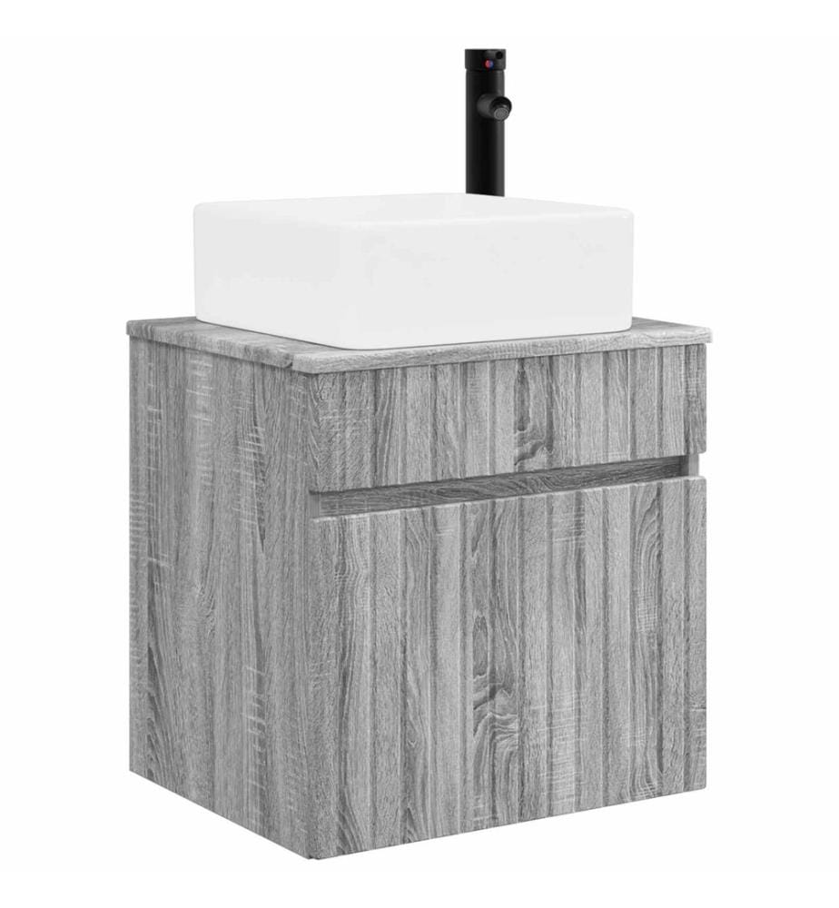 Meuble de lavabo mural Sonoma gris 49 x 41 x 63 cm
