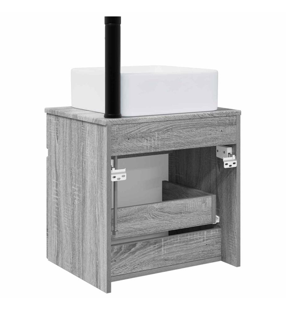 Meuble de lavabo mural Sonoma gris 49 x 41 x 63 cm