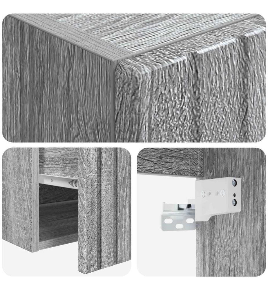 Meuble de lavabo mural Sonoma gris 49 x 41 x 63 cm