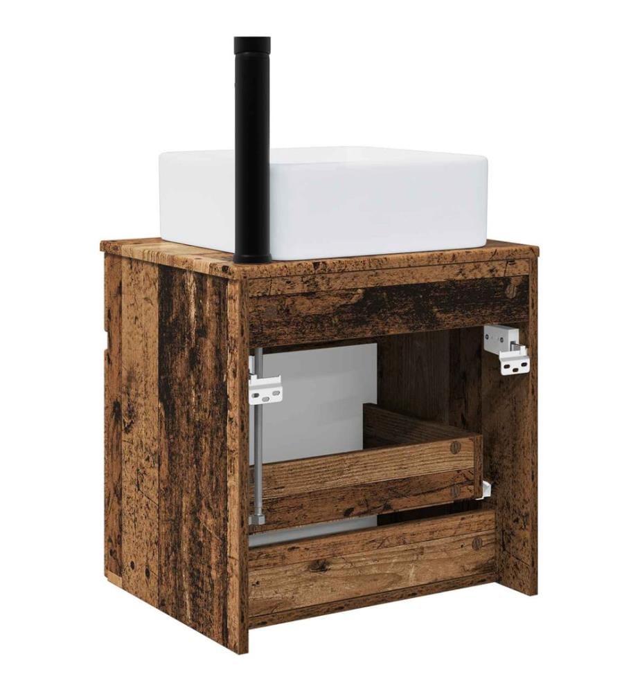 Meuble de lavabo mural Bois ancien 49 x 41 x 63 cm