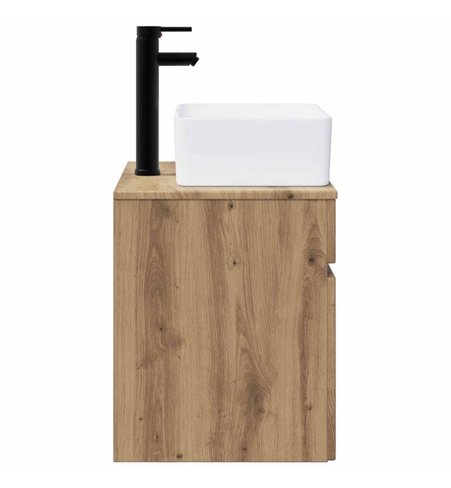 Meuble de lavabo mural Chêne artisanal 49 x 41 x 63 cm