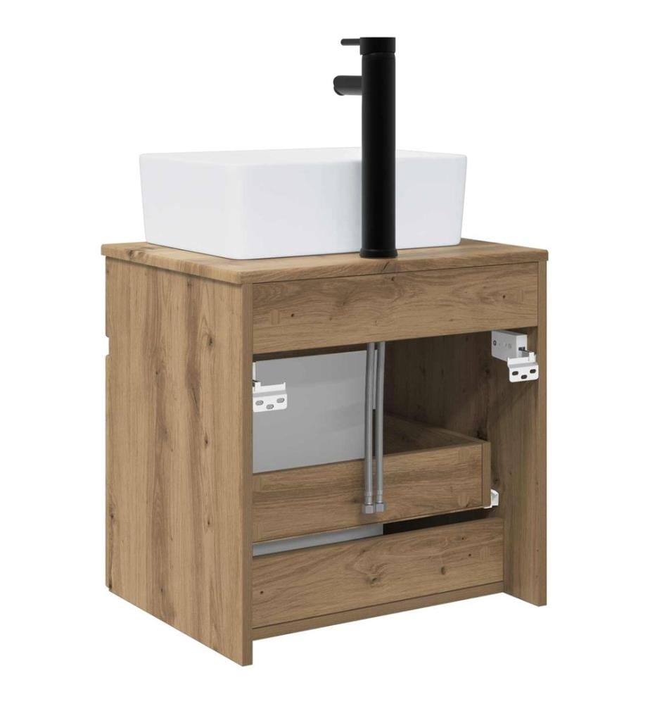 Meuble de lavabo mural Chêne artisanal 49 x 41 x 63 cm