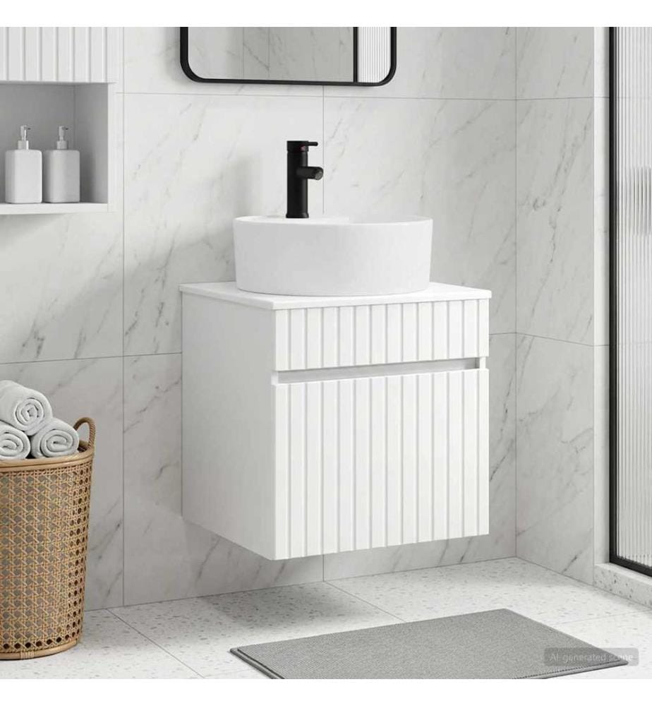 Meuble de lavabo mural Blanc 49 x 44,5 x 65 cm
