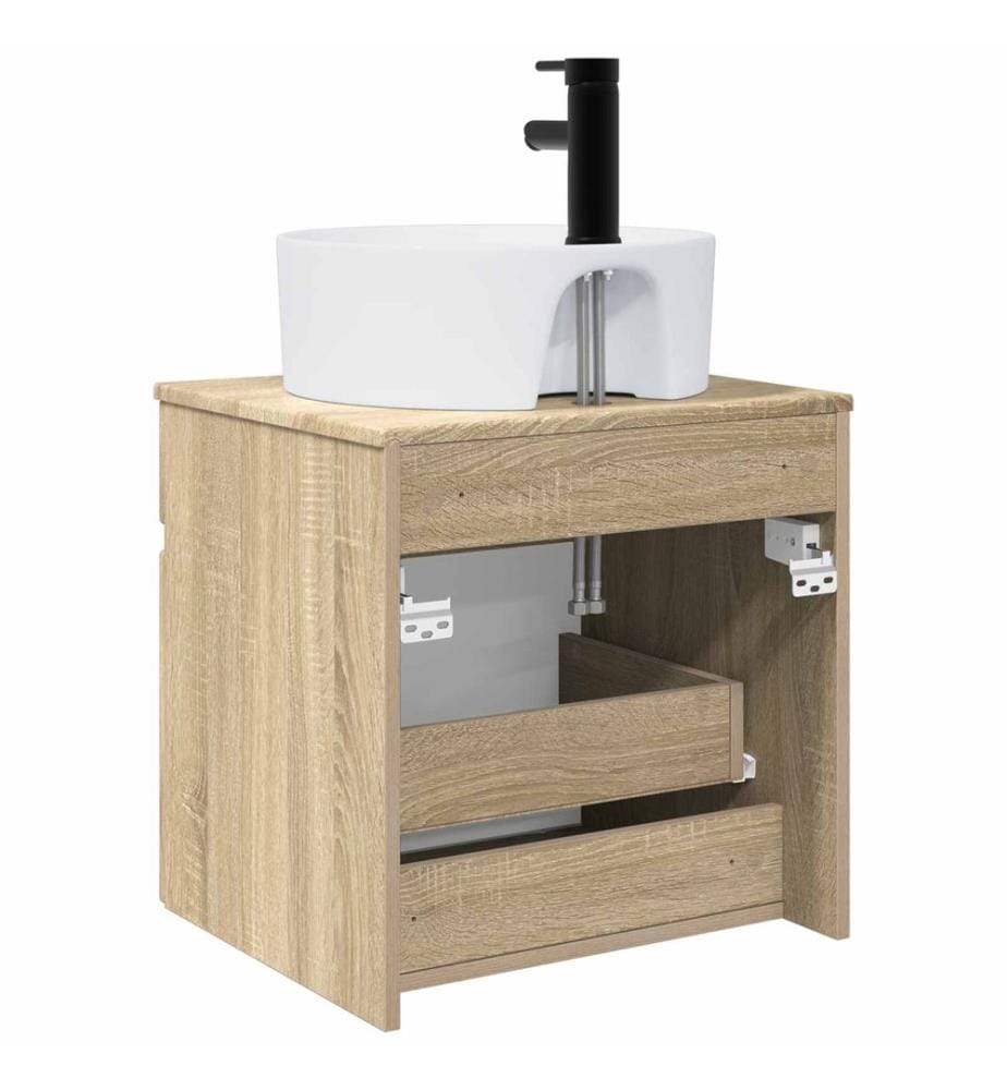 Meuble de lavabo mural Chêne Sonoma 49 x 44,5 x 65 cm