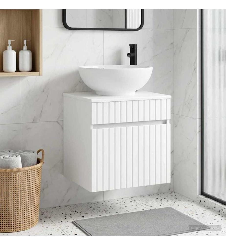 Meuble de lavabo mural Blanc 49 x 44,5 x 66,5 cm