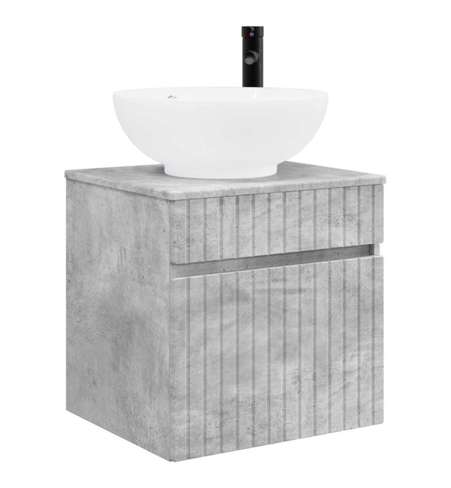 Meuble de lavabo mural Gris béton 49 x 44,5 x 66,5 cm