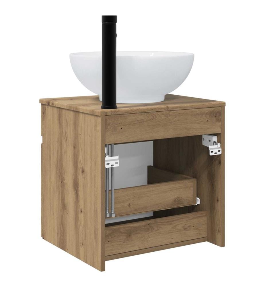 Meuble de lavabo mural Chêne artisanal 49 x 44,5 x 66,5 cm