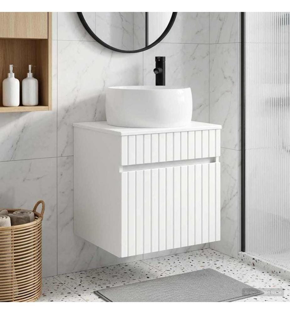 Meuble de lavabo mural Blanc 49 x 44,5 x 66 cm