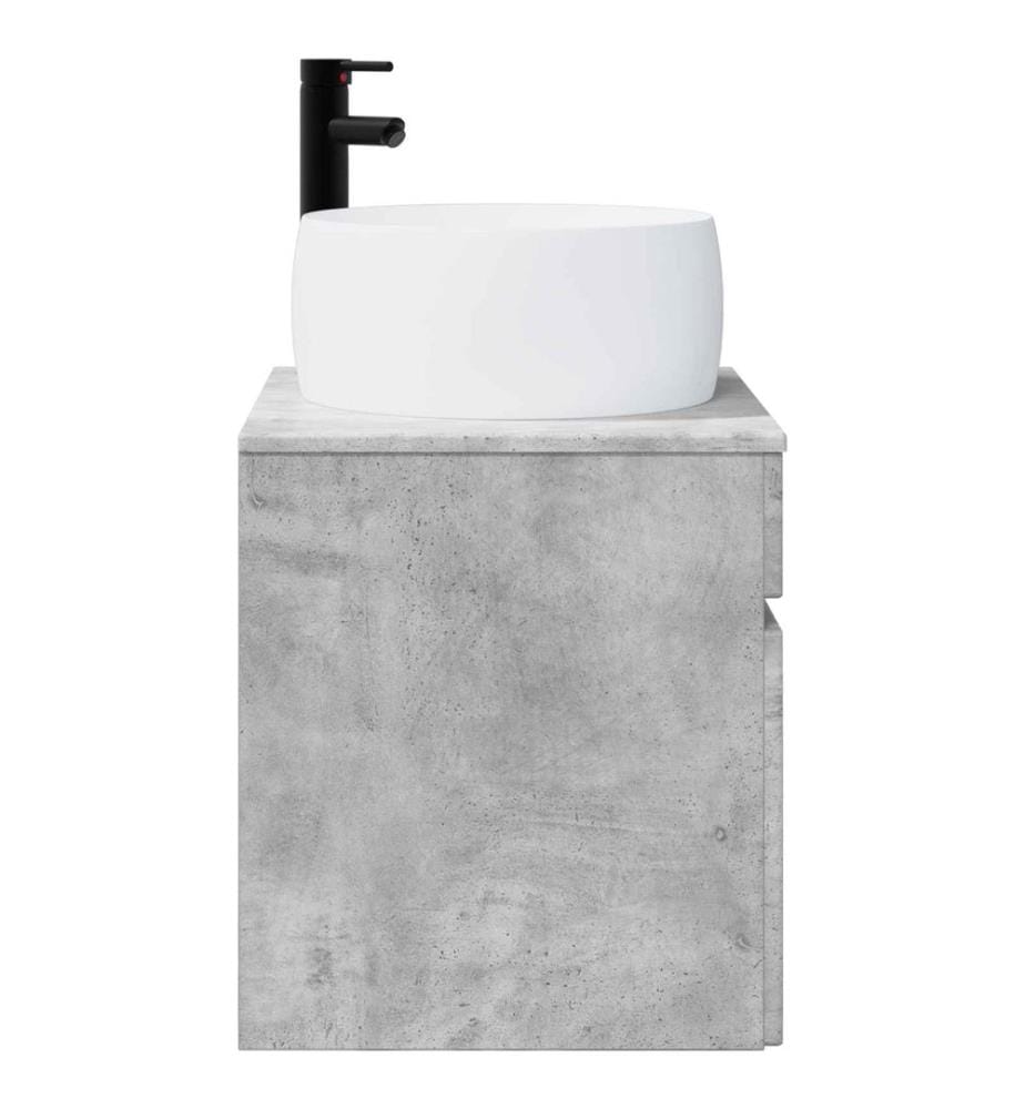 Meuble de lavabo mural Gris béton 49 x 44,5 x 66 cm
