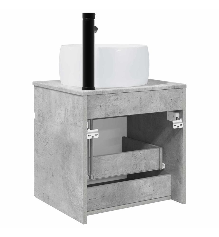 Meuble de lavabo mural Gris béton 49 x 44,5 x 66 cm