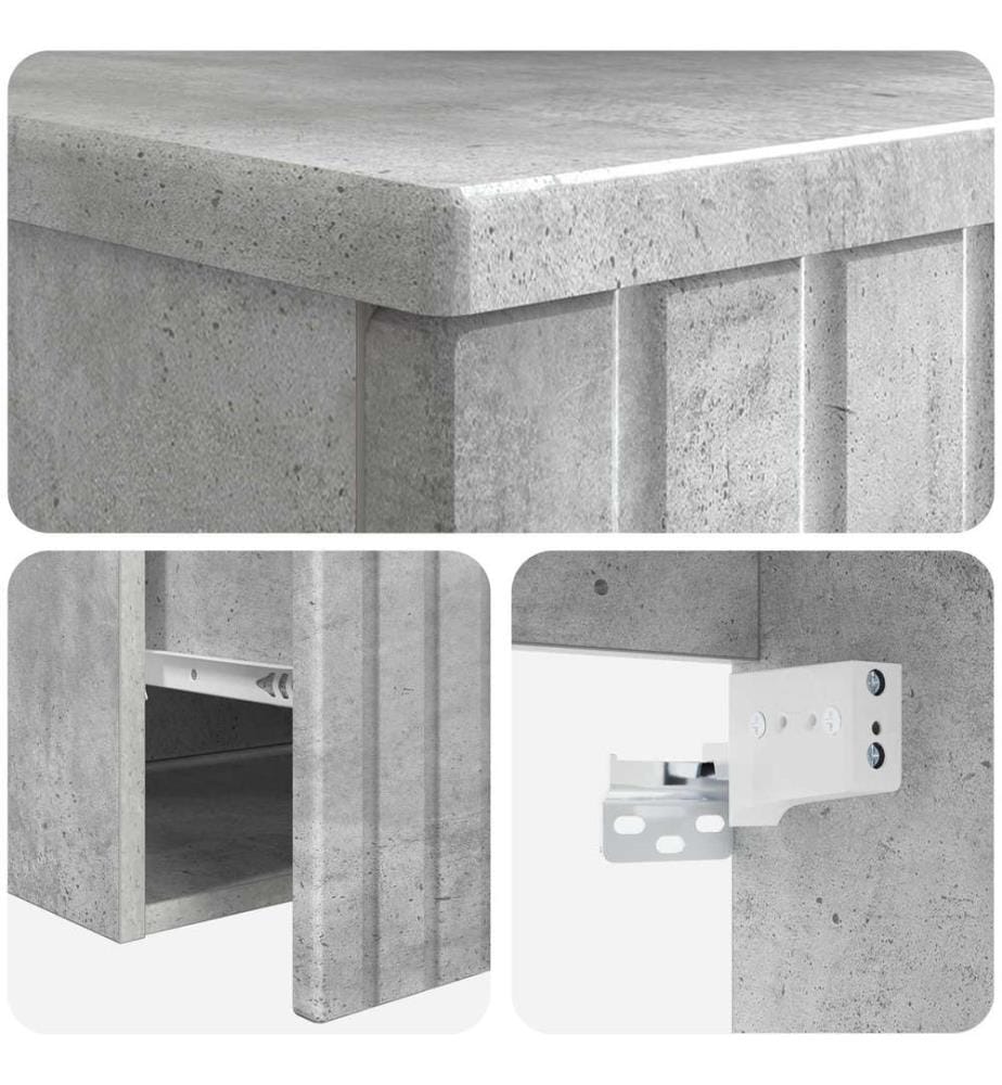 Meuble de lavabo mural Gris béton 49 x 44,5 x 66 cm