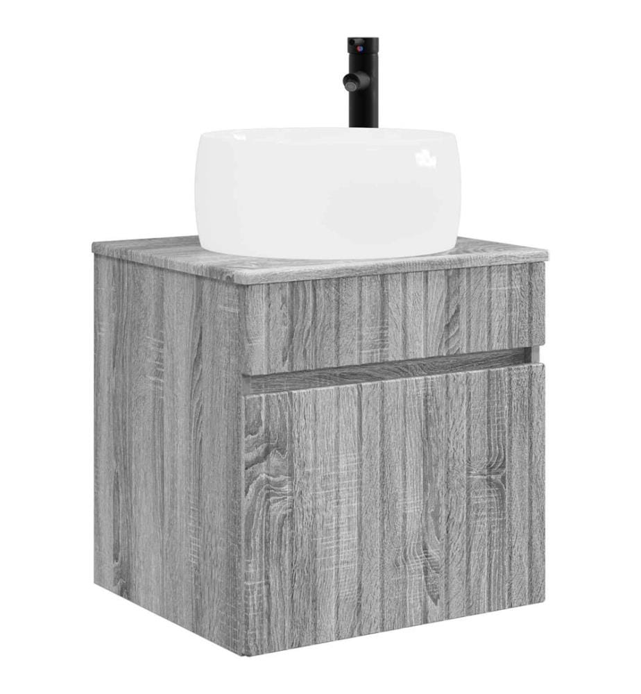 Meuble de lavabo mural Sonoma gris 49 x 44,5 x 66 cm