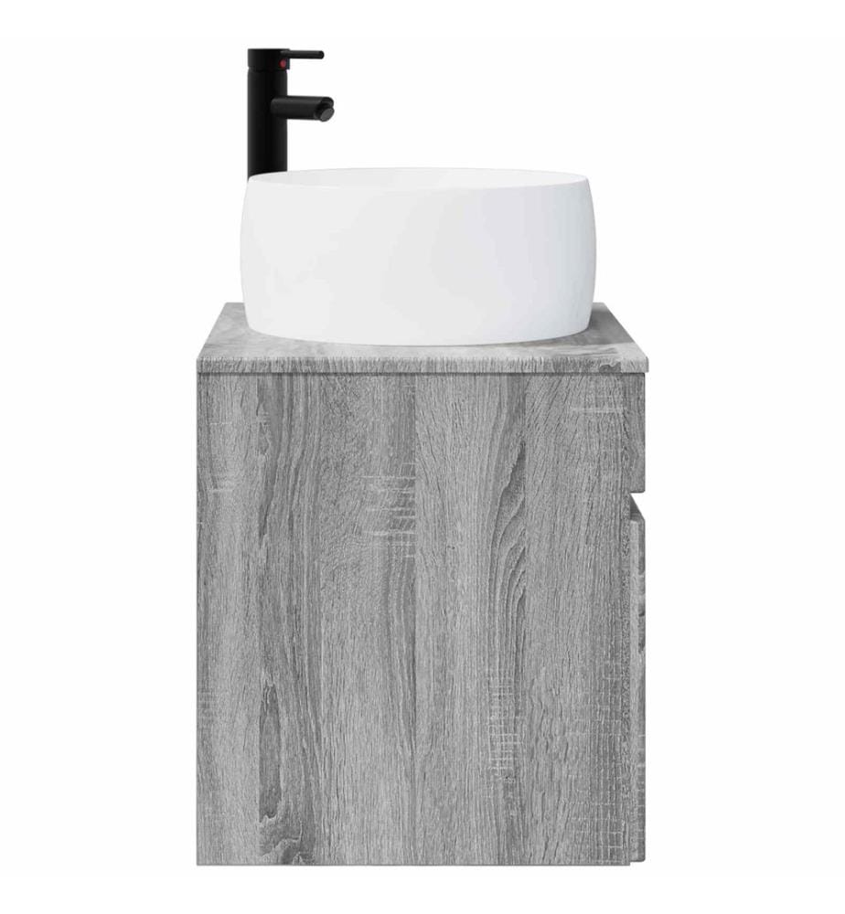 Meuble de lavabo mural Sonoma gris 49 x 44,5 x 66 cm