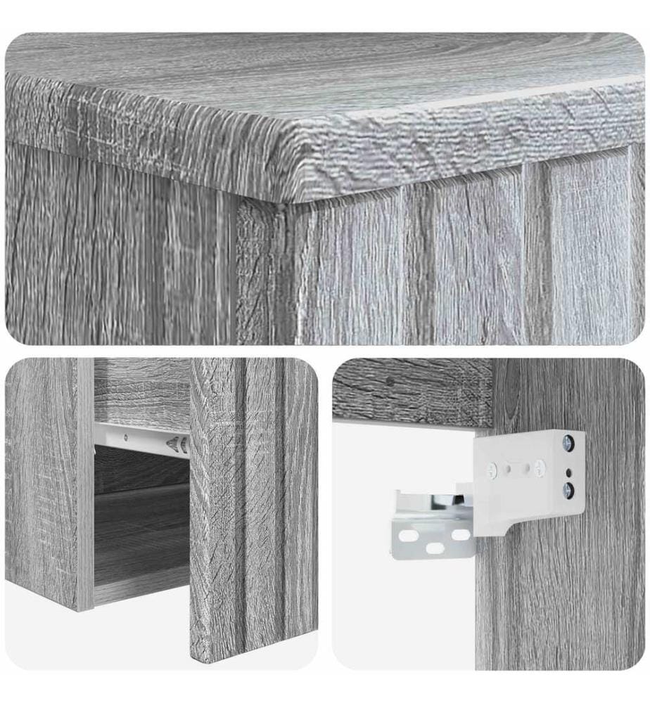 Meuble de lavabo mural Sonoma gris 49 x 44,5 x 66 cm