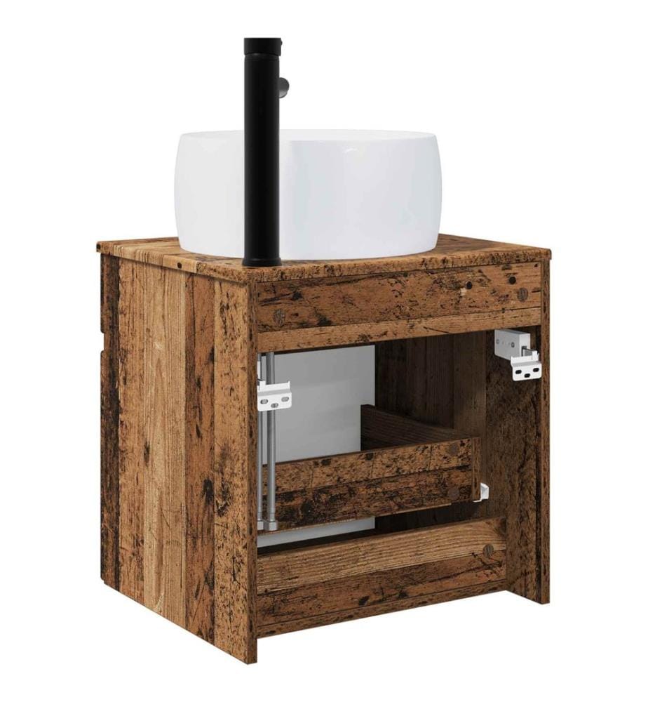 Meuble de lavabo mural Bois ancien 49 x 44,5 x 66 cm