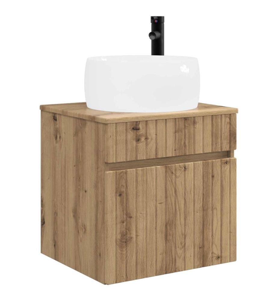 Meuble de lavabo mural Chêne artisanal 49 x 44,5 x 66 cm