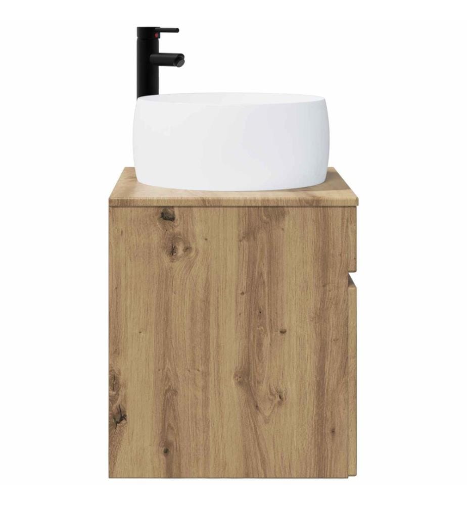 Meuble de lavabo mural Chêne artisanal 49 x 44,5 x 66 cm