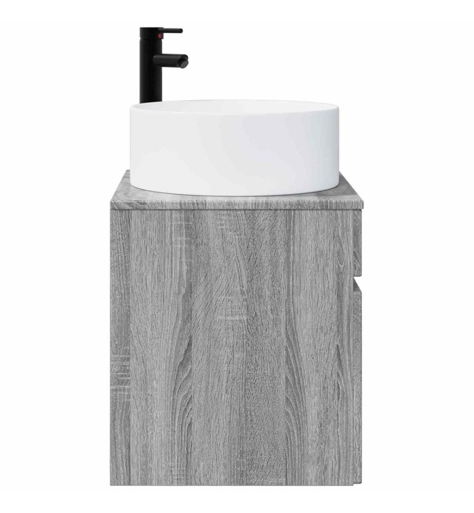 Meuble de lavabo mural Sonoma gris 49 x 44,5 x 65,5 cm