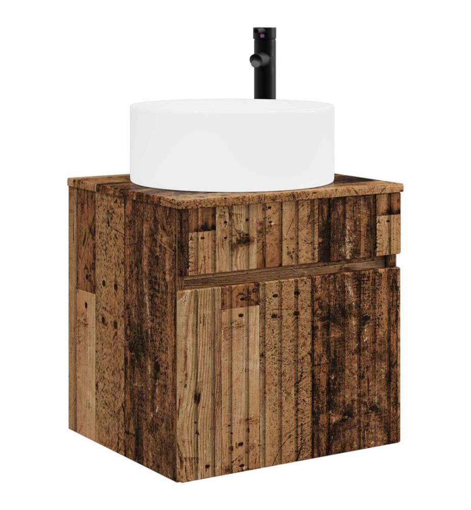 Meuble de lavabo mural Bois ancien 49 x 44,5 x 65,5 cm