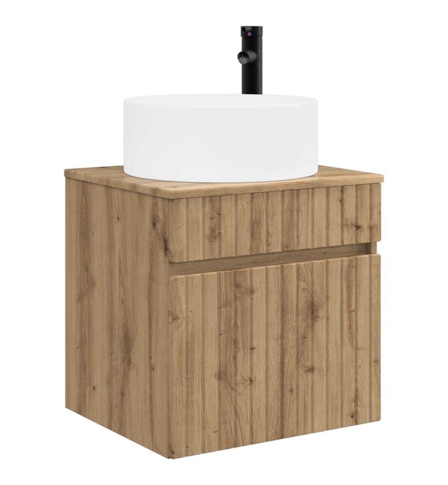 Meuble de lavabo mural Chêne artisanal 49 x 44,5 x 65,5 cm