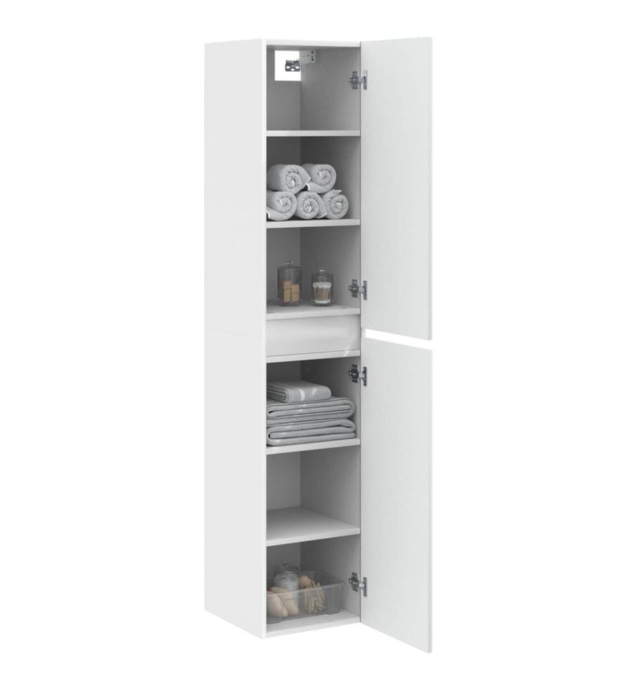 Cabinet de Salle de Bain Mural Blanc 33 x 34,5 x 160 cm