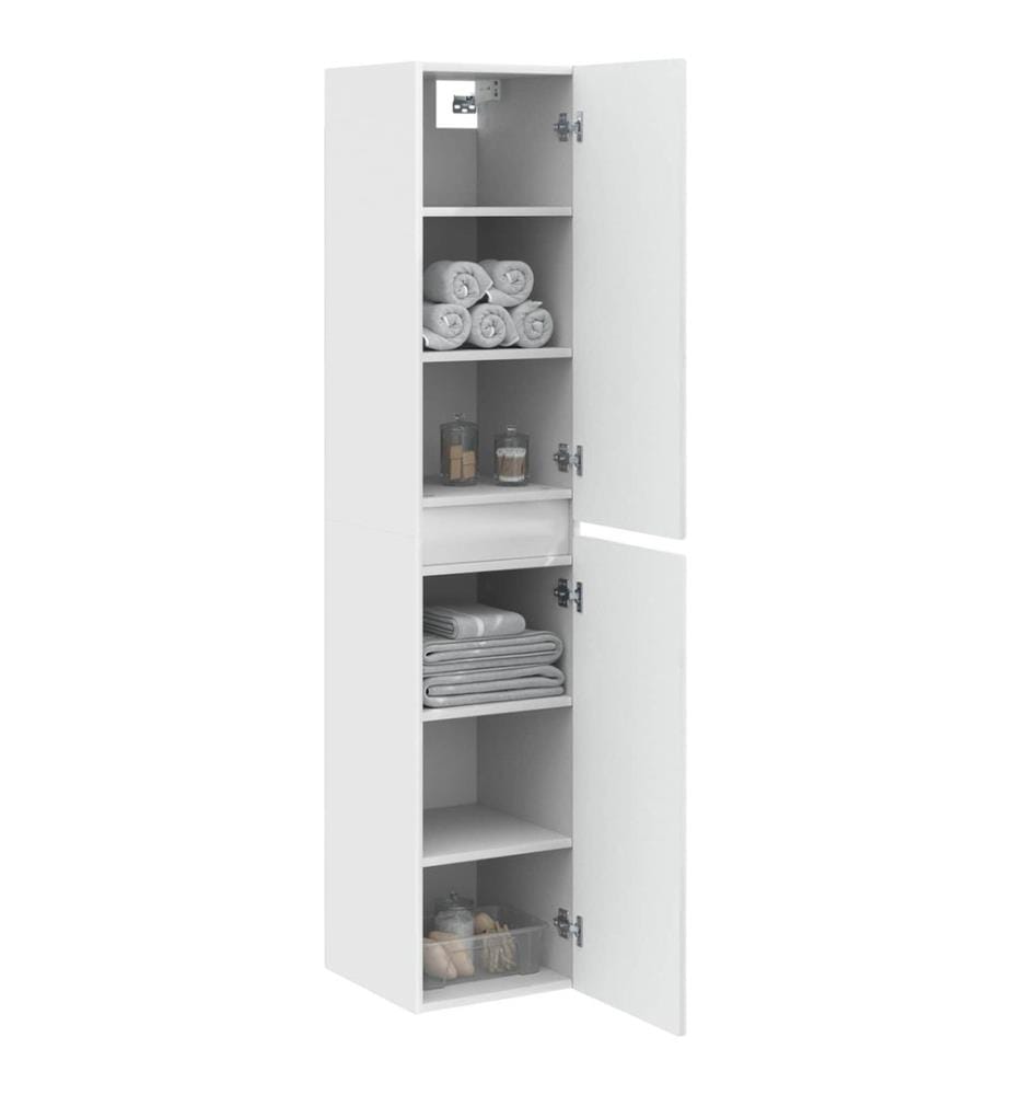 Wandmontierter Badezimmerschrank Hochglanz Weiss