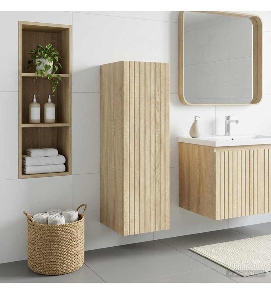 Cabinet de Salle de Bain Mural Chêne Sonoma 33 x 34,5 x 100 cm