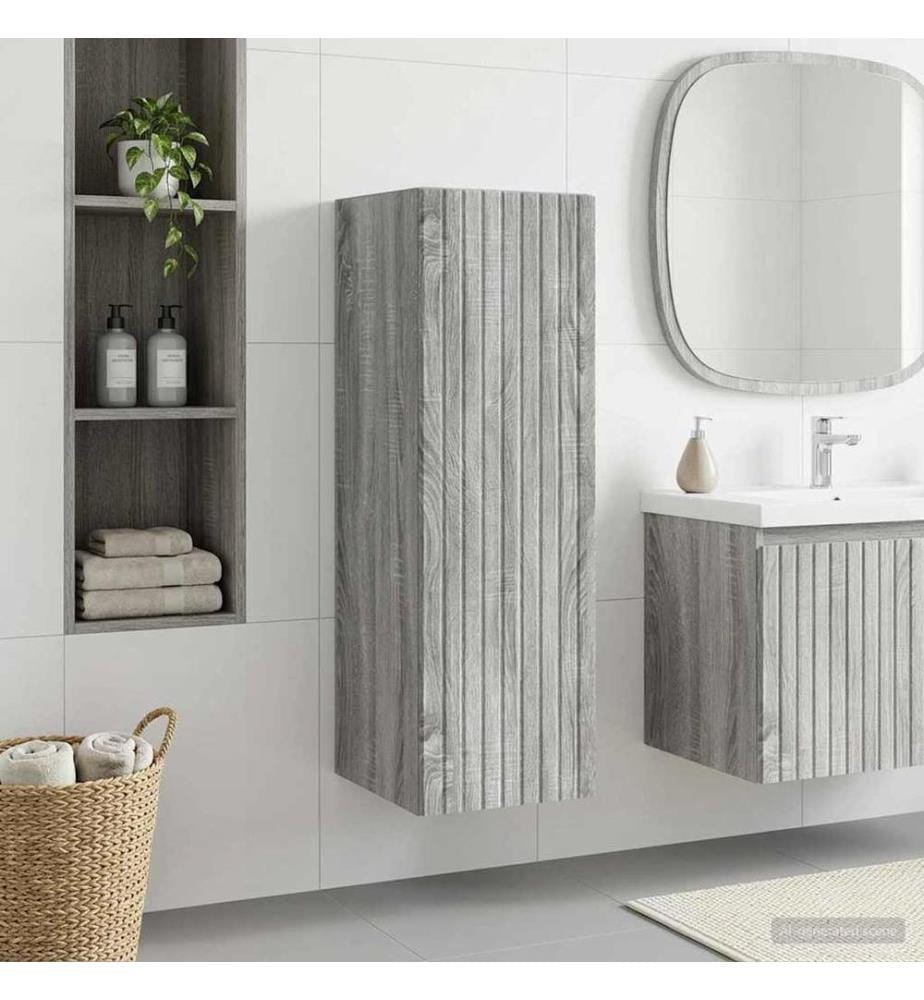 Wandmontierter Badezimmerschrank Grau Sonoma 33 x 34,5 x 60 cm