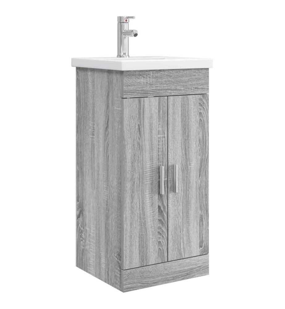 Meuble de salle de bain avec évier Sonoma gris