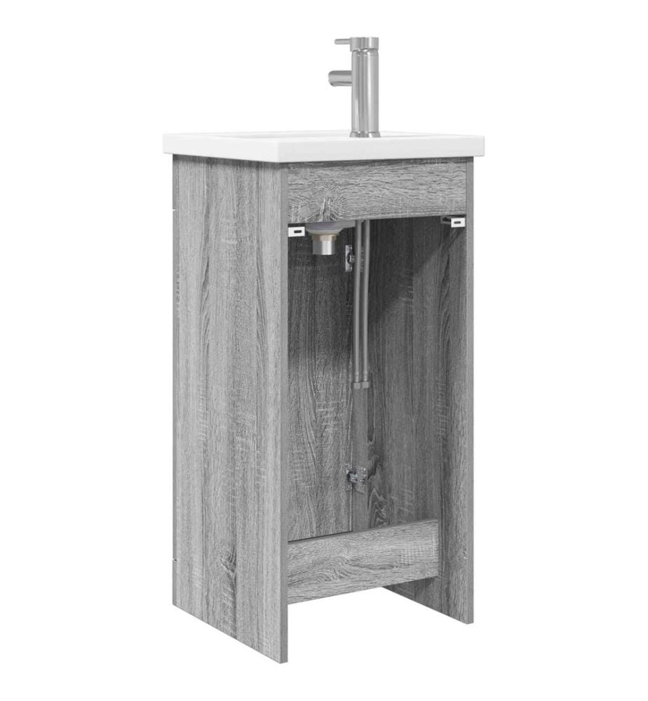 Meuble de salle de bain avec évier Sonoma gris