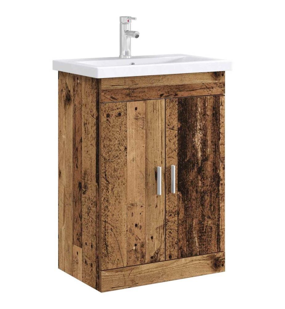Meuble sous lavabo de salle de bain Bois ancien