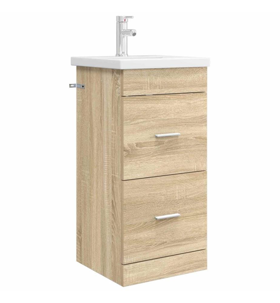 Meuble de salle de bain avec évier Chêne Sonoma