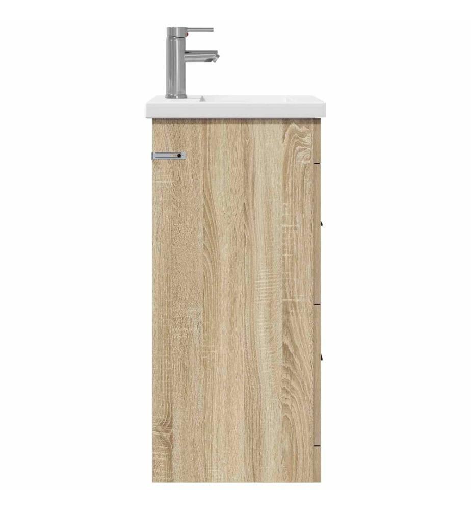 Meuble de salle de bain avec évier Chêne Sonoma