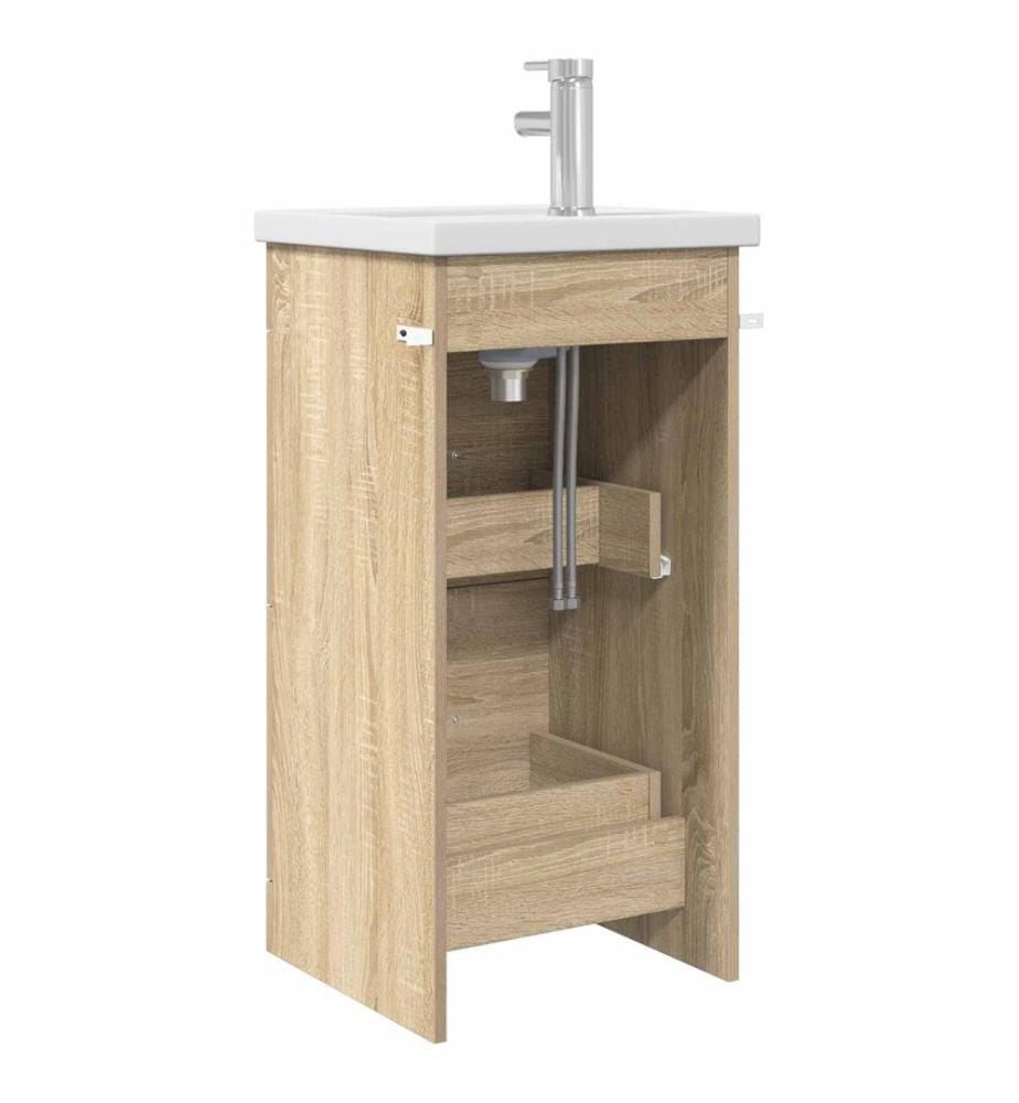 Meuble de salle de bain avec évier Chêne Sonoma