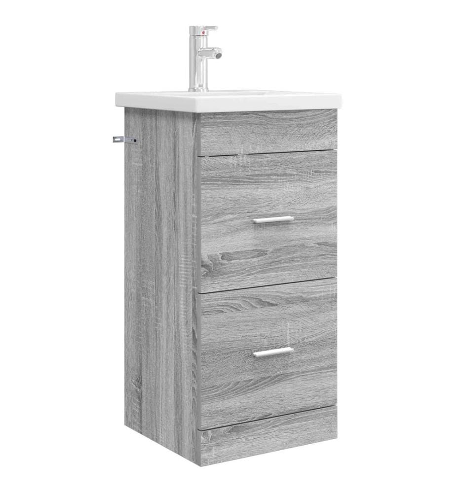 Meuble de salle de bain avec évier Sonoma gris
