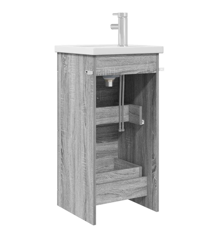 Meuble de salle de bain avec évier Sonoma gris