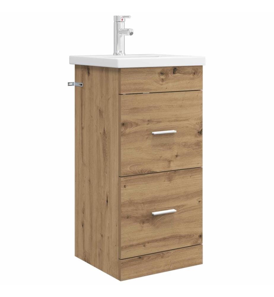 Meuble de salle de bain avec évier Chêne artisanal