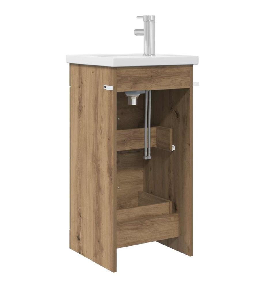 Meuble de salle de bain avec évier Chêne artisanal