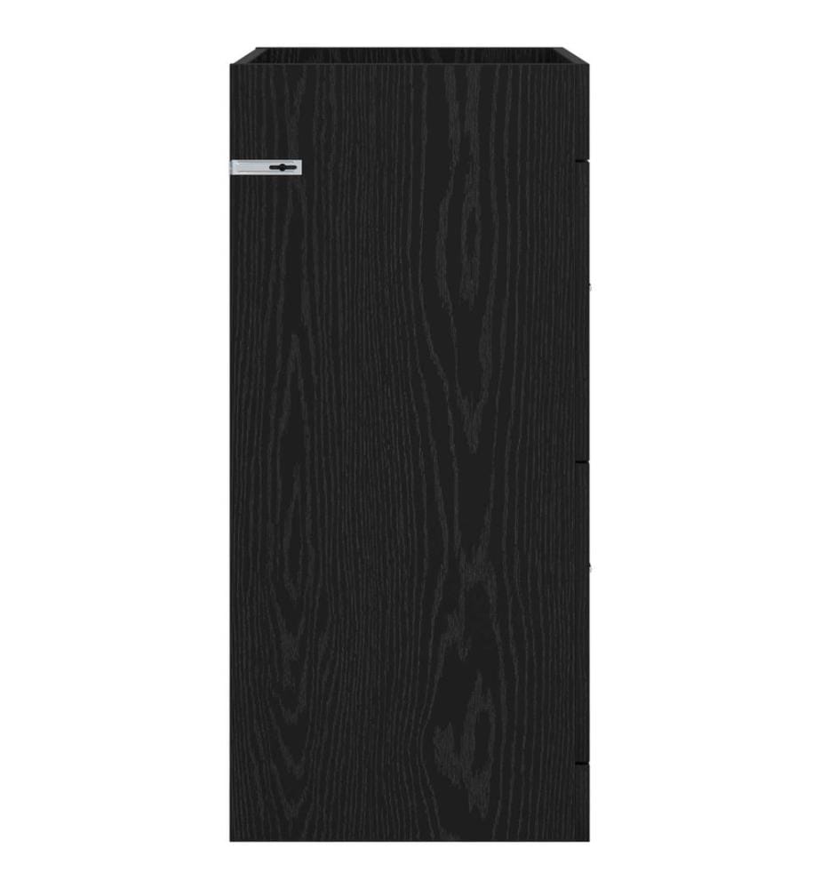 Meuble sous lavabo de salle de bain Chêne noir