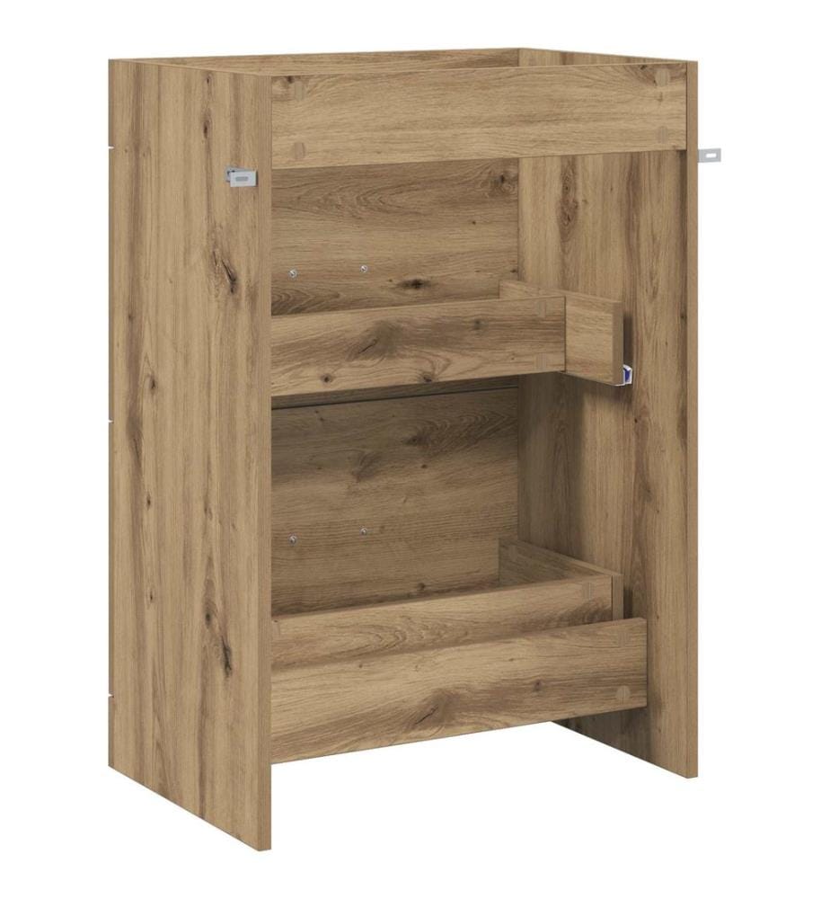 Meuble sous lavabo de salle de bain Chêne artisanal