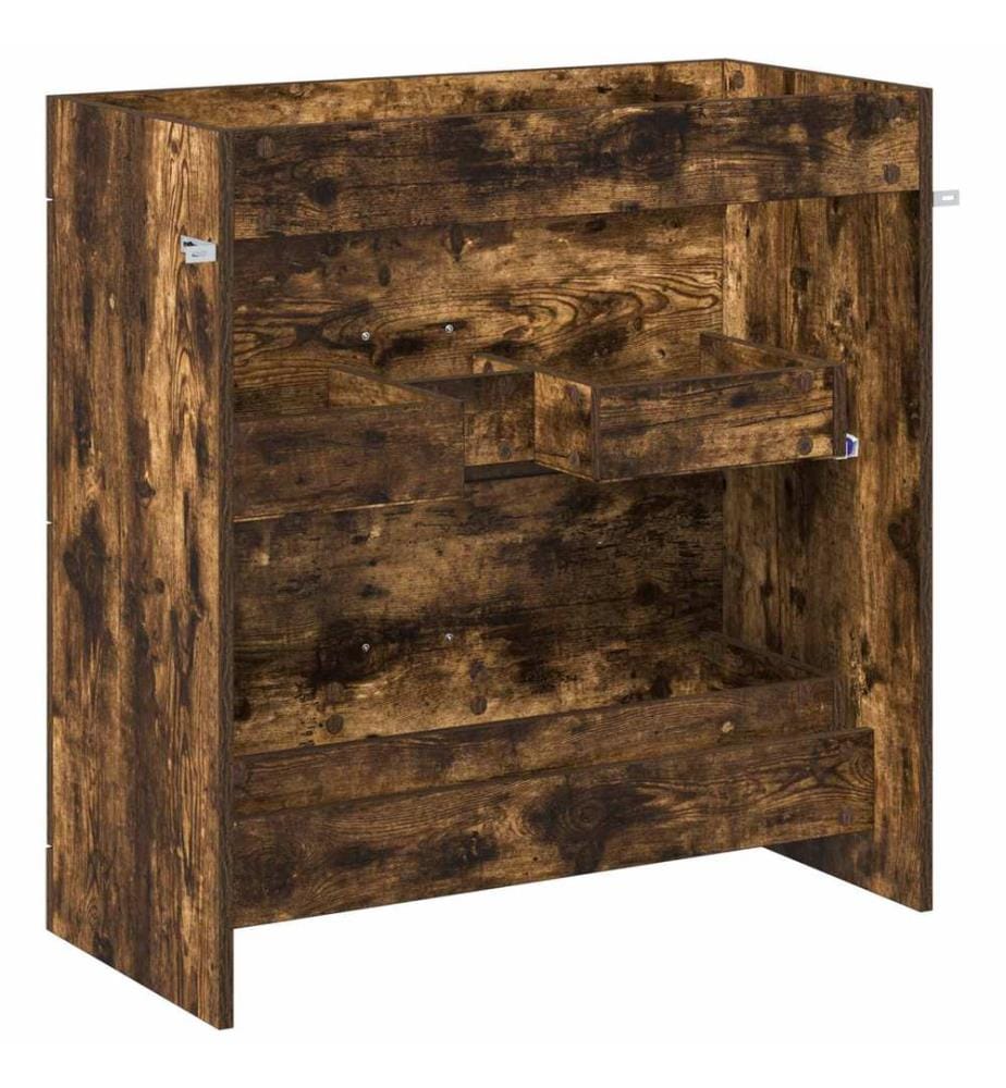 Meuble sous lavabo de salle de bain Chêne fumé