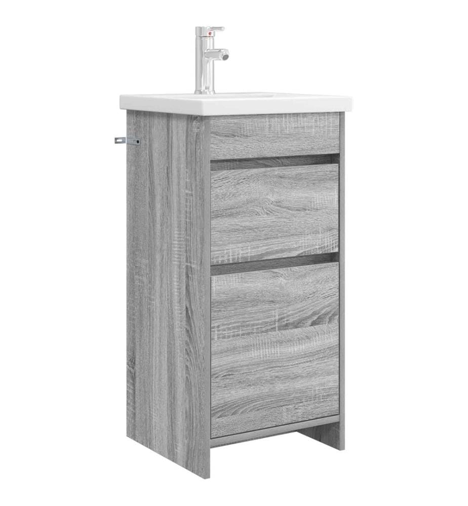 Meuble de salle de bain avec évier Sonoma gris