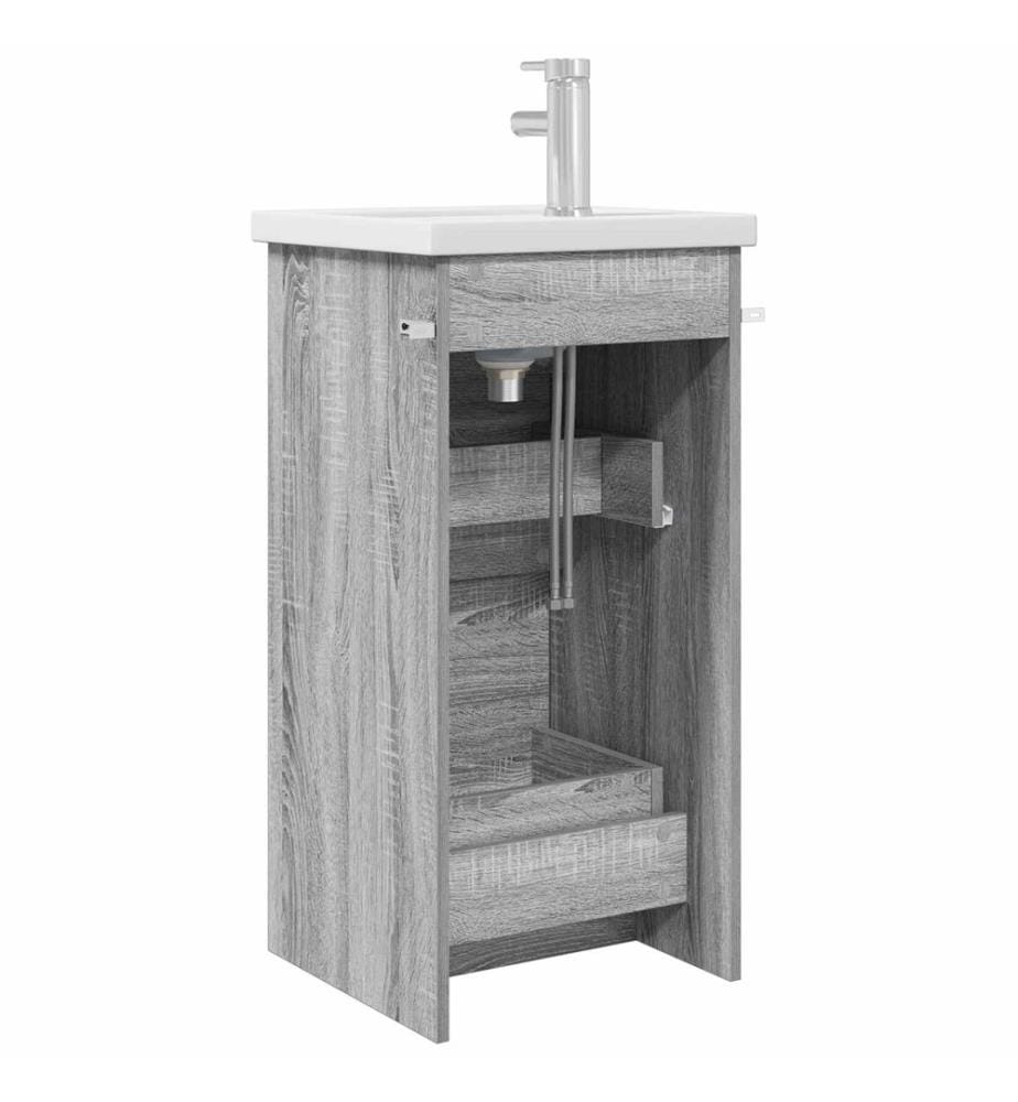 Meuble de salle de bain avec évier Sonoma gris