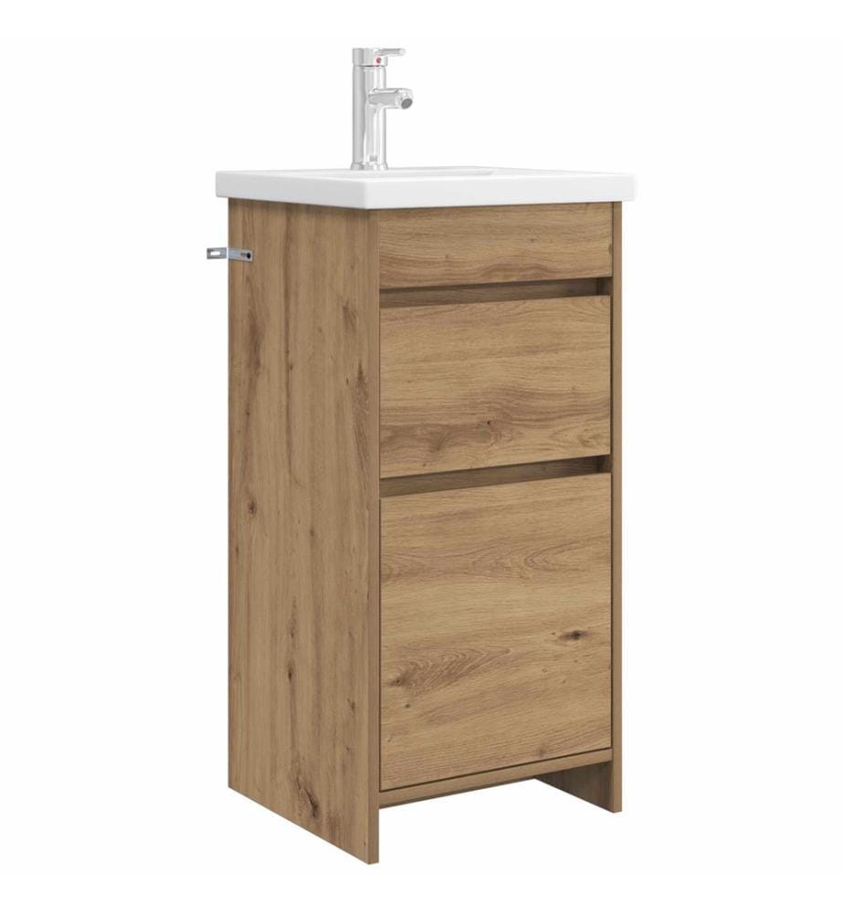 Meuble de salle de bain avec évier Chêne artisanal