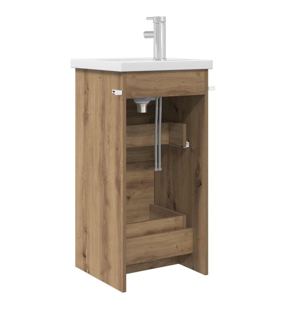 Meuble de salle de bain avec évier Chêne artisanal