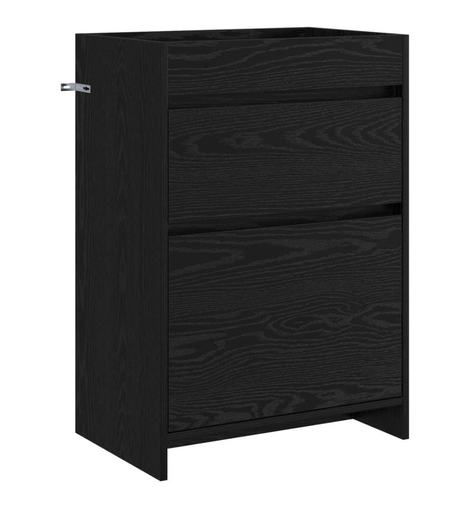 Meuble sous lavabo de salle de bain Chêne noir