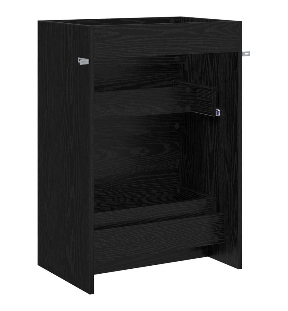 Meuble sous lavabo de salle de bain Chêne noir