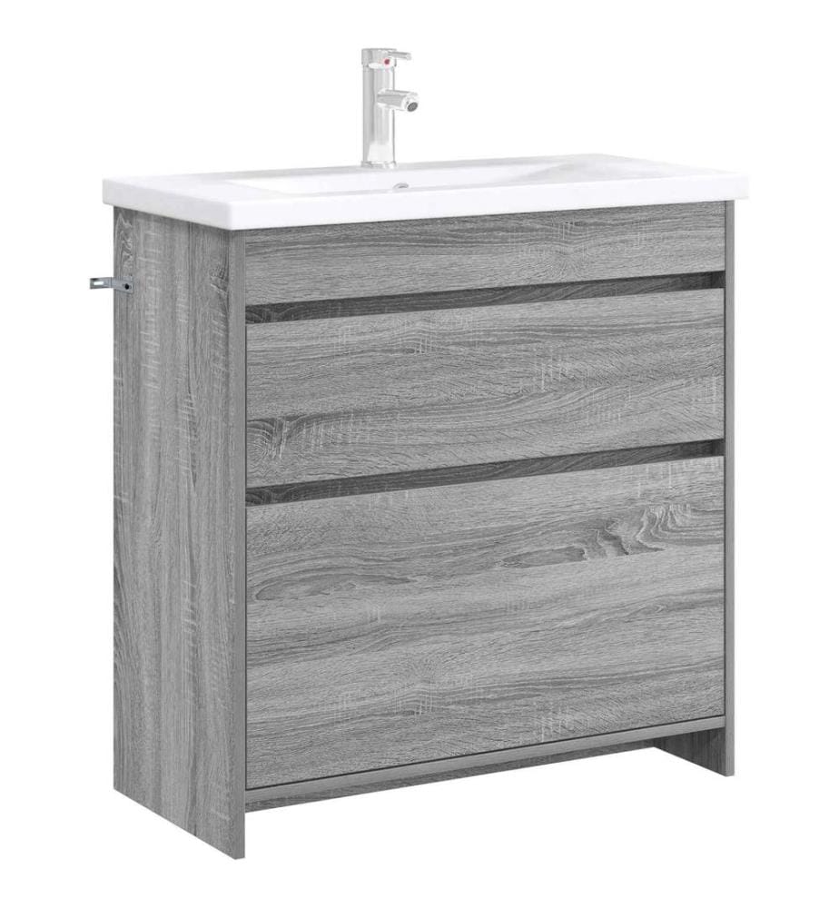 Badunterschrank Grau Sonoma 78,5 x 37,5 x 81 cm Holzwerkstoff